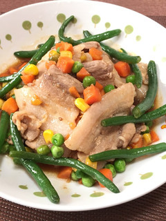 簡単!豚バラとインゲンの焼肉!(^^)!-レシピのメイン写真