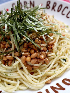 松茸のお吸い物で☆ 納豆バターパスタ-レシピのメイン写真