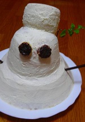 雪だるまケーキ-レシピのメイン写真
