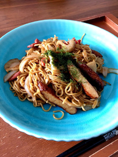 レンコン、サラミ焼きそば-レシピのメイン写真