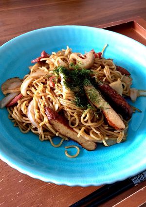 レンコン、サラミ焼きそば-レシピのメイン写真