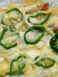 子供笑顔!お正月の餅で餅チーズポテトピザ-レシピのメイン写真
