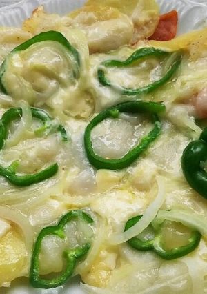 子供笑顔！お正月の餅で餅チーズポテトピザ-レシピのメイン写真