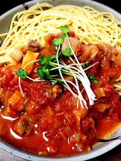 豚バラ肉のトマトソースパスタ-レシピのメイン写真