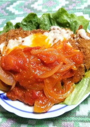トンカツリメイク✿トマトソースかけ-レシピのメイン写真