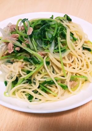 豆苗の簡単ツナパスタ-レシピのメイン写真
