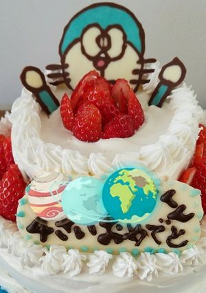 ドラえもん誕生日ケーキ-レシピのメイン写真