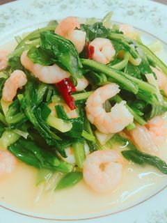 小えびと 青菜のにんにく炒め-レシピのメイン写真