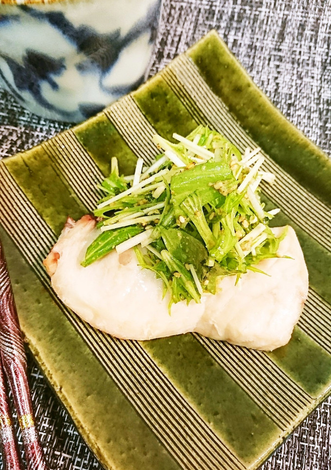 カジキの水菜ごま和え-レシピのメイン写真