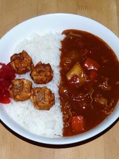カレーライスon揚げ焼売 豪華3大付録!-レシピのメイン写真