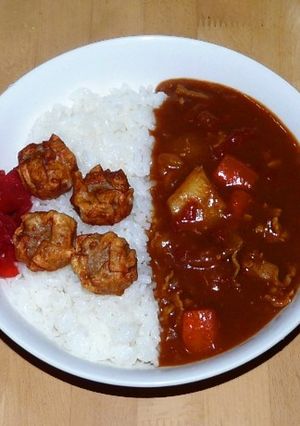 カレーライスon揚げ焼売 豪華３大付録！-レシピのメイン写真