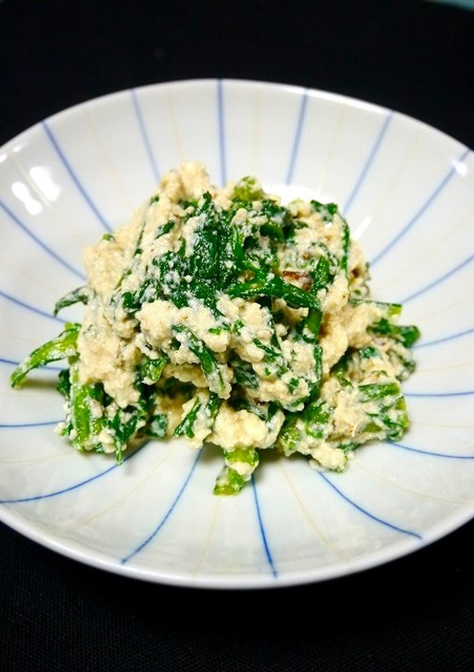 簡単！焼き豆腐で水切り不要☆春菊の白和え-レシピのメイン写真