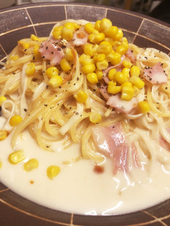 ズボラ飯「鍋キューブパスタカルボナーラ」-レシピのメイン写真