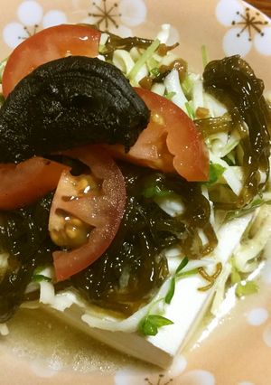 ☆簡単お手軽☆豆腐のもずく酢チーズ乗せ♪-レシピのメイン写真