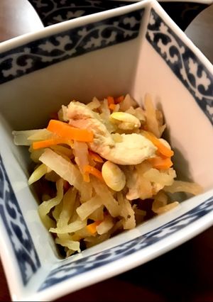 ササミ&打ち豆入り切干し大根-レシピのメイン写真