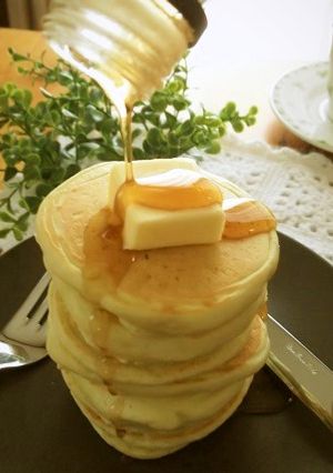 抹茶くず湯粉末でもっちりパンケーキ-レシピのメイン写真