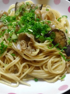 帆立のヒモと茄子のスパゲティ-レシピのメイン写真