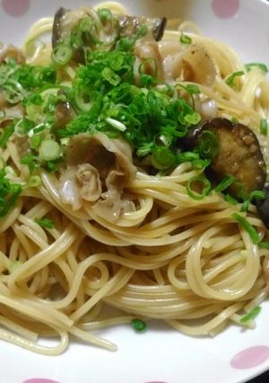 帆立のﾋﾓと茄子のｽﾊﾟｹﾞﾃｨ-レシピのメイン写真