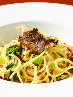 あまごのコンフィと結崎ネブカのスパゲティ-レシピのメイン写真