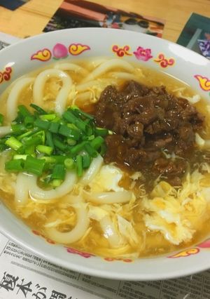 牛肉あんかけ卵うどん-レシピのメイン写真