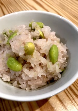 彩りきれいな枝豆のお赤飯-レシピのメイン写真