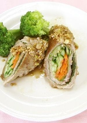 リーフレタスの肉巻きねぎソース-レシピのメイン写真