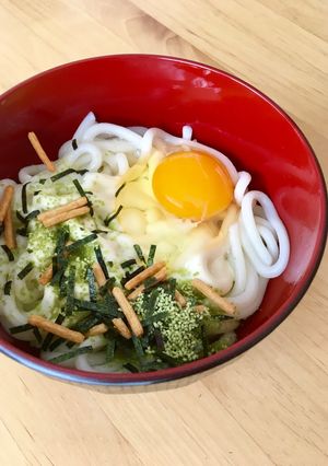 お茶漬けの素とチーズでクリーミーうどん♡-レシピのメイン写真