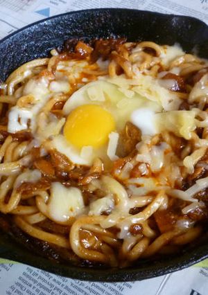 キムチ+チーズの焼きうどん-レシピのメイン写真