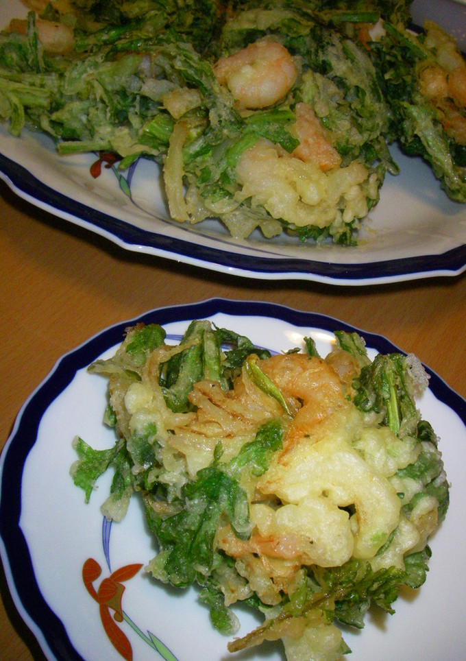 香りよし❤菊菜とエビのかきあげ-レシピのメイン写真