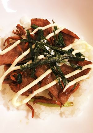 ヨシダグルメのたれで♪スパム丼-レシピのメイン写真