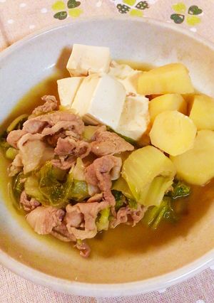 豚こま肉と白菜で♬ぼりゅ〜みぃ肉豆腐-レシピのメイン写真