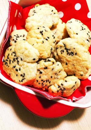 黒ごまクッキー♩超簡単♩バター牛乳不使用-レシピのメイン写真