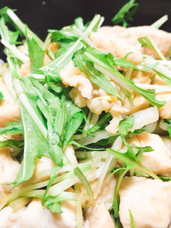 鶏肉と水菜と葱のポン酢あえ-レシピのメイン写真