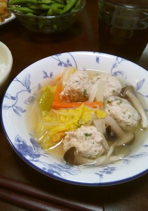我が家の減塩　鶏肉団子と春雨のスープ-レシピのメイン写真