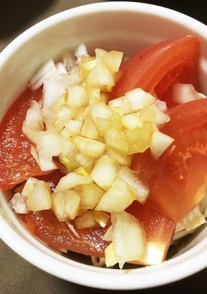 トマトの玉葱ラー油ポン酢がけ❤-レシピのメイン写真