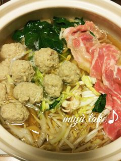 蓮根つくね♡と生姜にんにくのポカポカ鍋♪-レシピのメイン写真