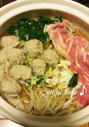 蓮根つくね♡と生姜にんにくのポカポカ鍋♪-レシピのメイン写真