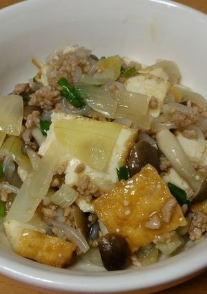 ちょいピリ辛⭐厚揚と豚肉のとろ～り炒め煮-レシピのメイン写真