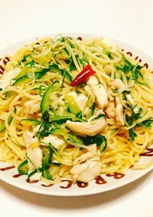 鶏ムネの和風パスタ-レシピのメイン写真