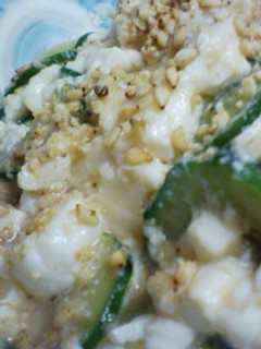 冷や汁風!?豆腐のゴマ味噌和え-レシピのメイン写真