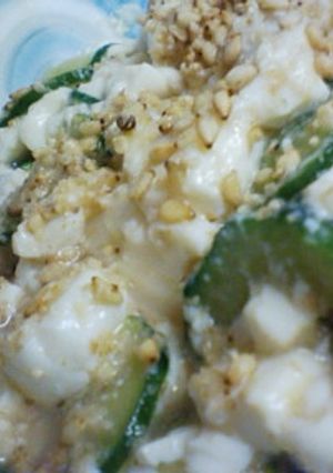 冷や汁風!?豆腐のゴマ味噌和え-レシピのメイン写真