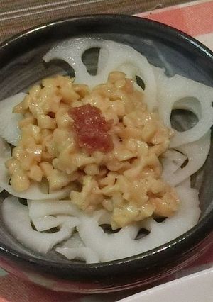 味も見た目も美しい・レンコンの梅納豆-レシピのメイン写真
