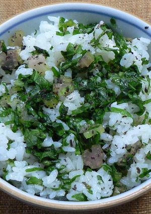 ゆかり風味のセロリ菜飯-レシピのメイン写真