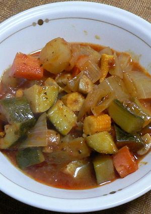 角切り野菜のスパイシートマト煮込み-レシピのメイン写真