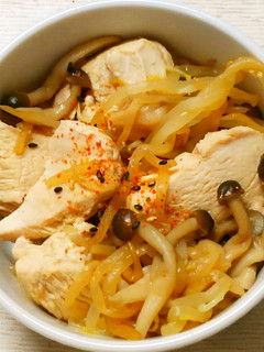 鶏むね肉ともやし しめじのさっぱり和え❀-レシピのメイン写真