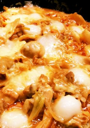 キャンプ 簡単チーズタッカルビ 餅旨い-レシピのメイン写真