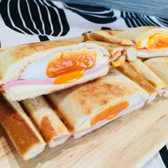 超簡単！絶品！半熟卵のホットサンド-レシピのメイン写真