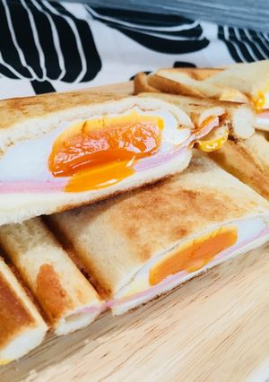 超簡単！絶品！半熟卵のホットサンド-レシピのメイン写真