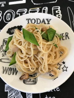 椎茸軸と絹さやのしょうゆバターパスタ-レシピのメイン写真