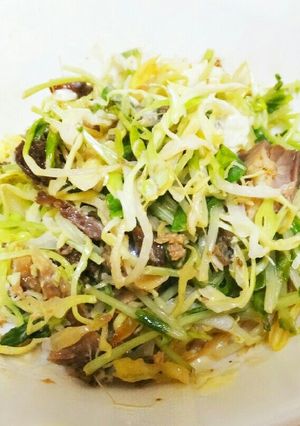 秋刀魚の甘露煮×キャベツのマヨ合え-レシピのメイン写真